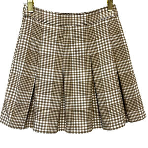 HOLLISTER Ultra High Rise Plaid Mini Skirt Plaid Beige size XS Preppy Juniors